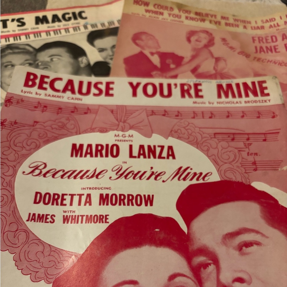 VTG ROYAL WEDDING Sheet Music "Too Late Now" Fred Astaire Jane Powell bundle